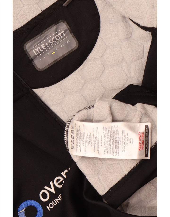 Top de trening Lyle & Scott pentru bărbați, cu grafic, cu fermoar și gât, negru