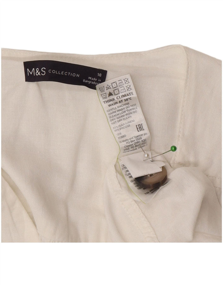 Bluză cămașă supradimensionată pentru femei Marks & Spencer UK 18 XL, in alb