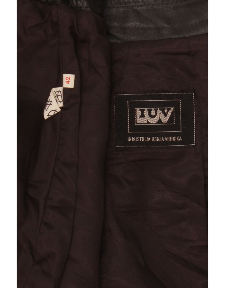 Fusta din piele vintage pentru femei IT 42 Medium W27 Negru