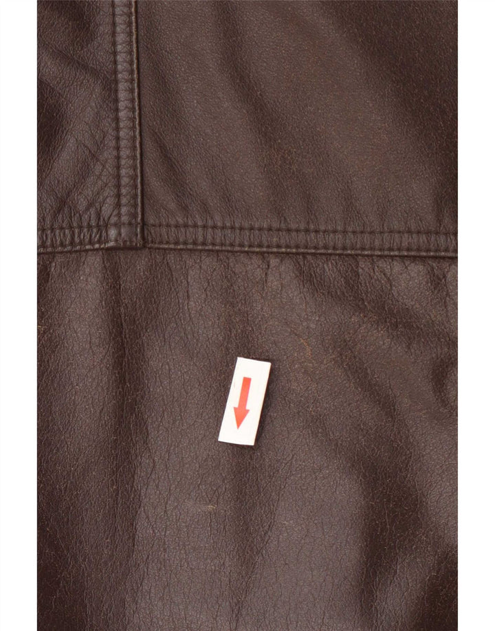 Gilet de piele pentru bărbați Itallo IT 60 4XL maro