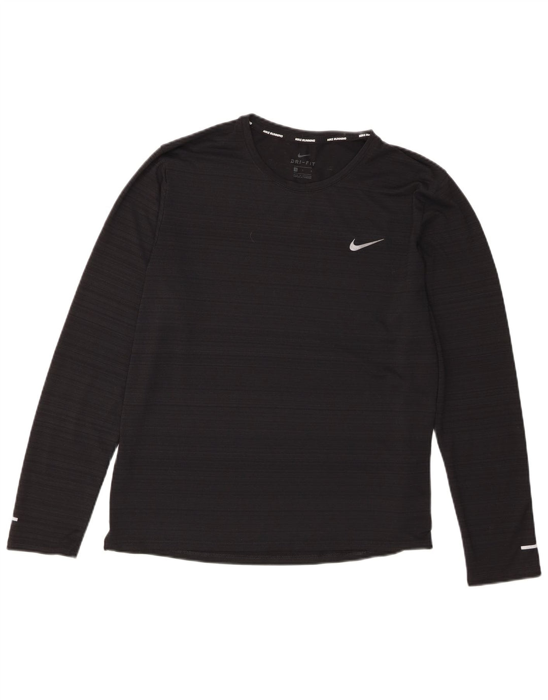Nike Dri Fit Top cu mânecă lungă pentru femei UK 16 Poliester cu dungi negre mari
