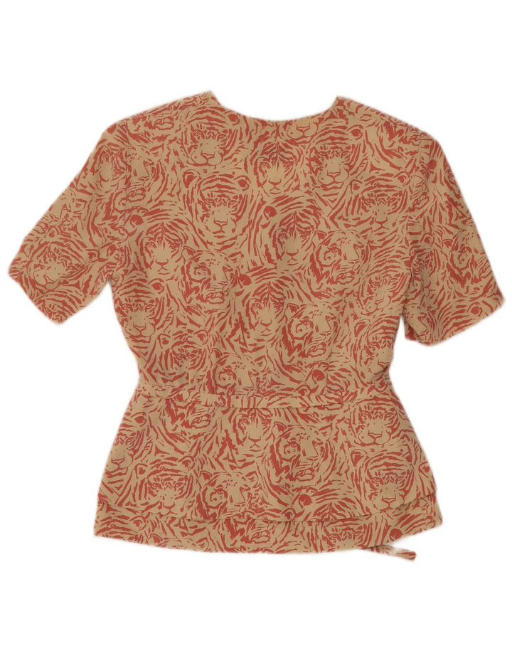 MARCO TESTA Jachetă Blazer pentru Damă cu 3 Nasturi IT 42 Medium Bej Animal Print