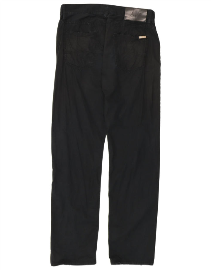 Armani Exchange Pantaloni casual drepti pentru bărbați W32 L30 bumbac negru