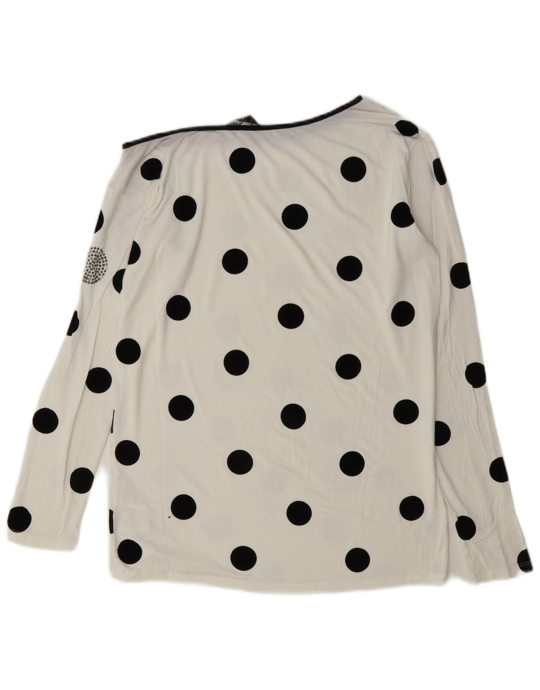Top femei Liu Jo cu mânecă lungă IT 42 Medium White Polka Dot Viscose