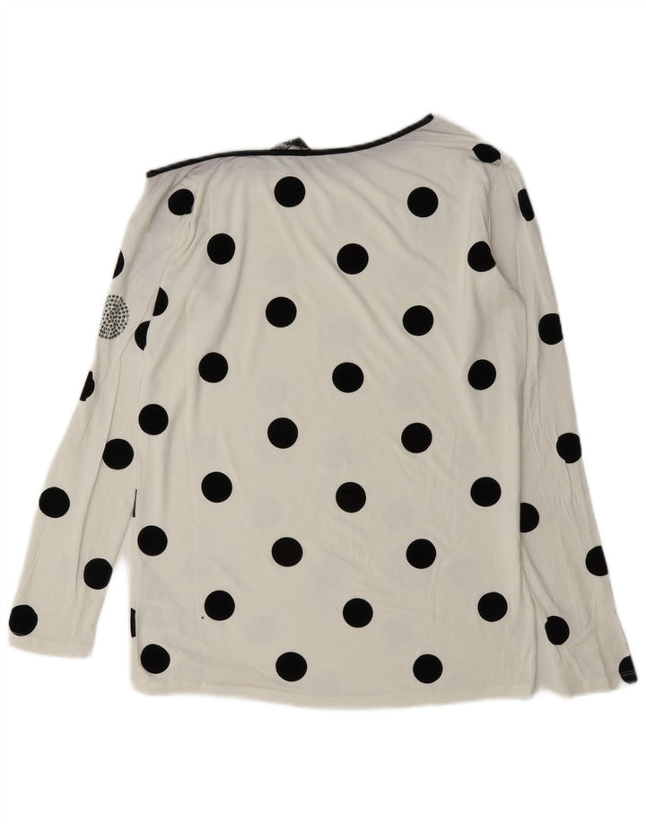 Top femei Liu Jo cu mânecă lungă IT 42 Medium White Polka Dot Viscose