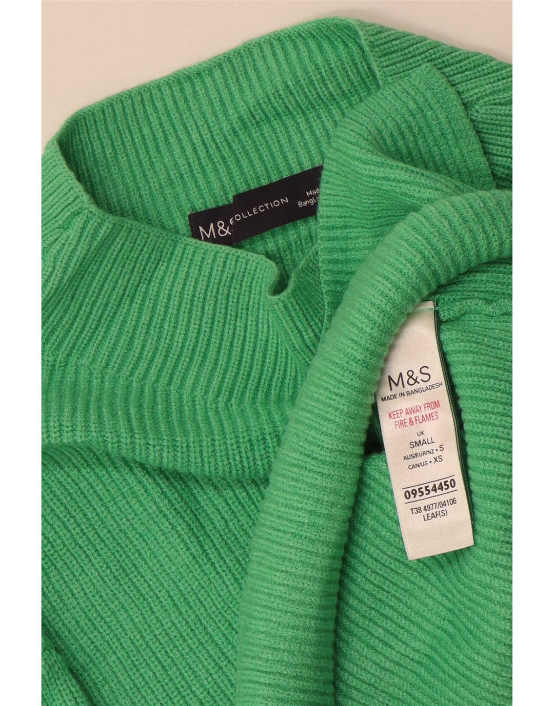 Pulover cu gât țestoasă pentru femei Marks & Spencer, UK 10, mic, verde, viscoză