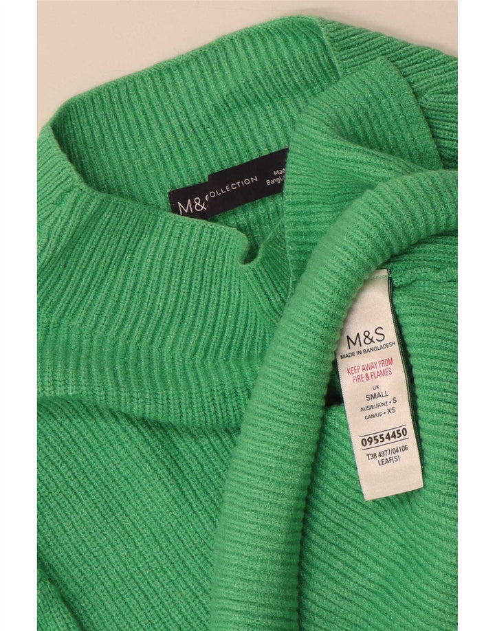 Pulover cu gât țestoasă pentru femei Marks & Spencer, UK 10, mic, verde, viscoză