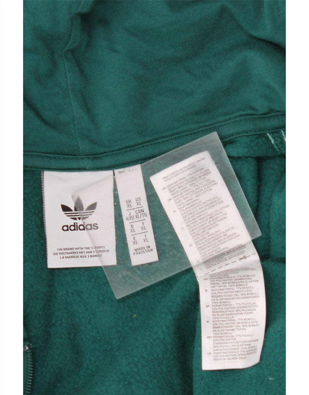 Pulover ADIDAS pentru bărbați, cu fermoar, bumbac verde XL