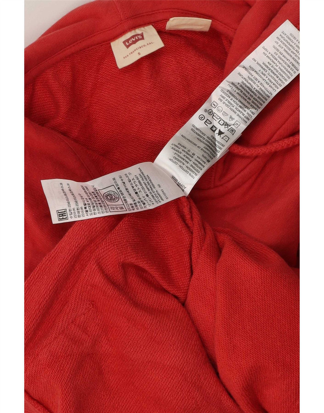 Pulover Levi's pentru femei, cu fermoar supradimensionat, bumbac roșu, 10 UK