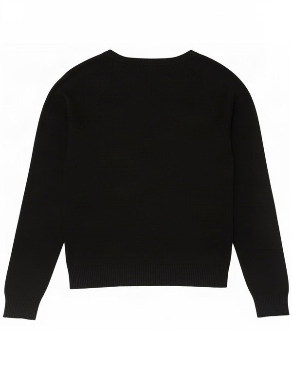Pulover pentru femeie Zara cu decolteu în V UK 10 Bumbac negru mic