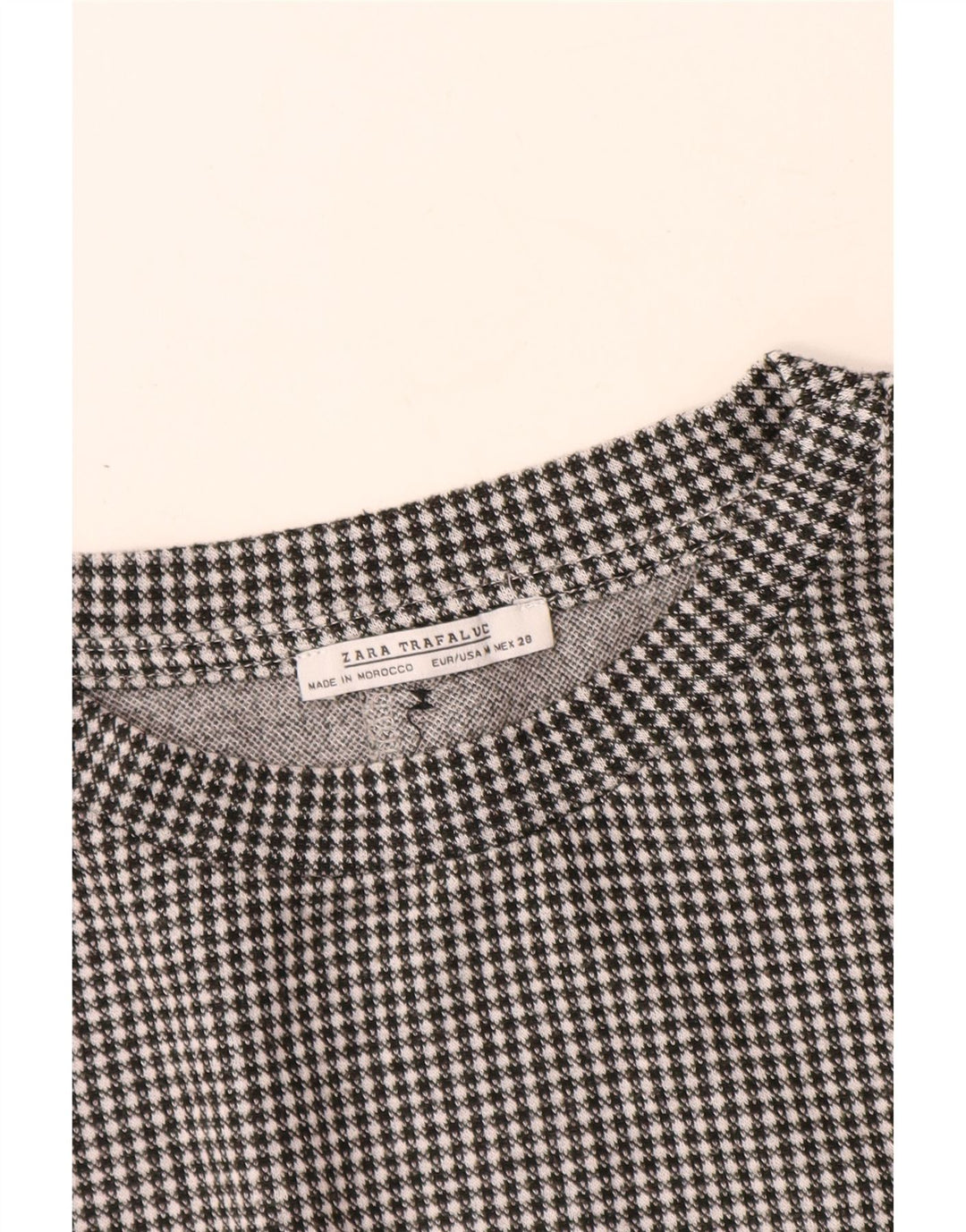 Bluză cu mânecă lungă pentru femei Zara UK 12 Medium Black Check