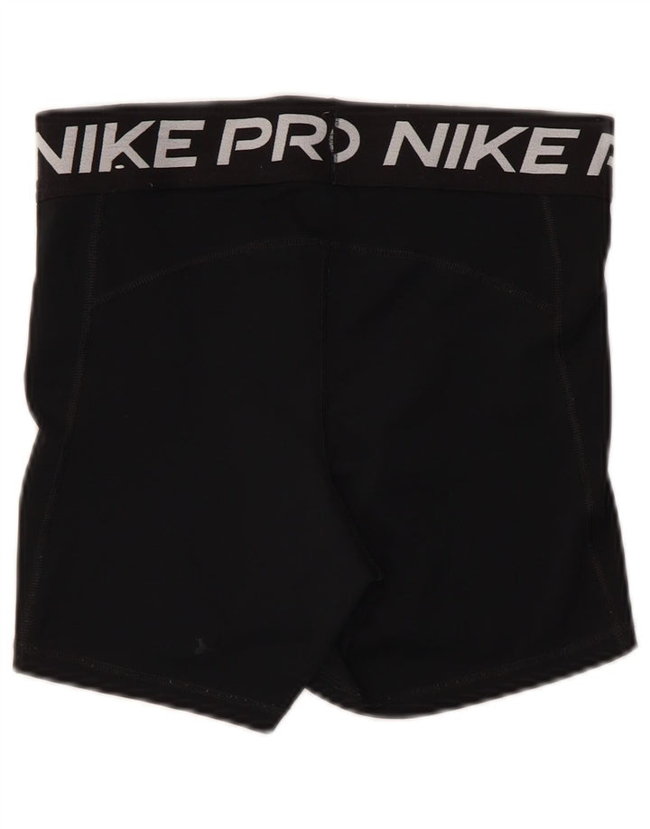 Pantaloni scurți sport Nike Dri Fit Graphic pentru femei UK 12 Poliester mediu negru