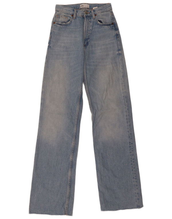 Blugi pentru femei Zara cu picioare late EU 32 2XS L22 L34 Bumbac albastru