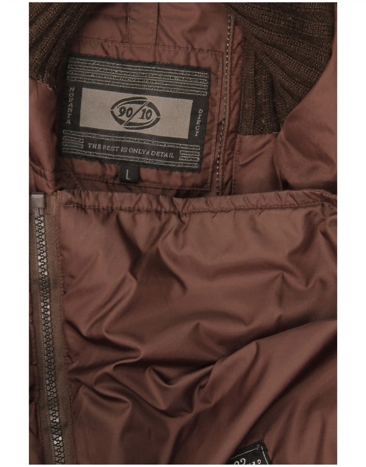 Gilet Căptușit pentru bărbați Vintage UK 40 Large Brown