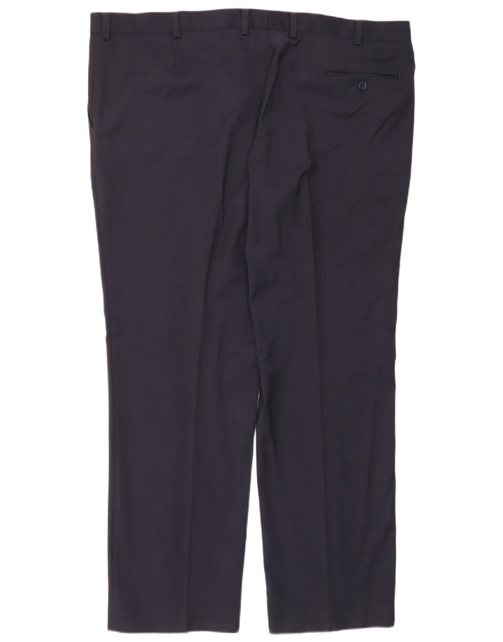 Pantaloni de costum pentru bărbați Marks & Spencer, cu tăiere obișnuită, L44 L31 Lână bleumarin