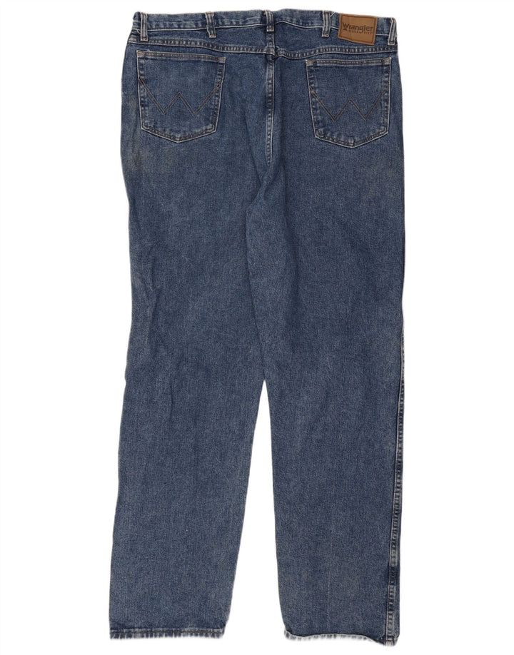 Blugi drepti pentru bărbați Wrangler W42 W34 Bumbac albastru