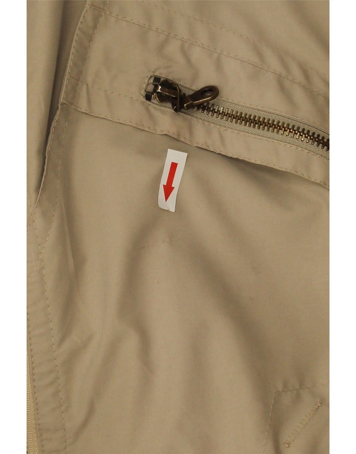 Jachetă de ploaie Vintage pentru femei UK 18 XL Bej Poliester bloc de culoare