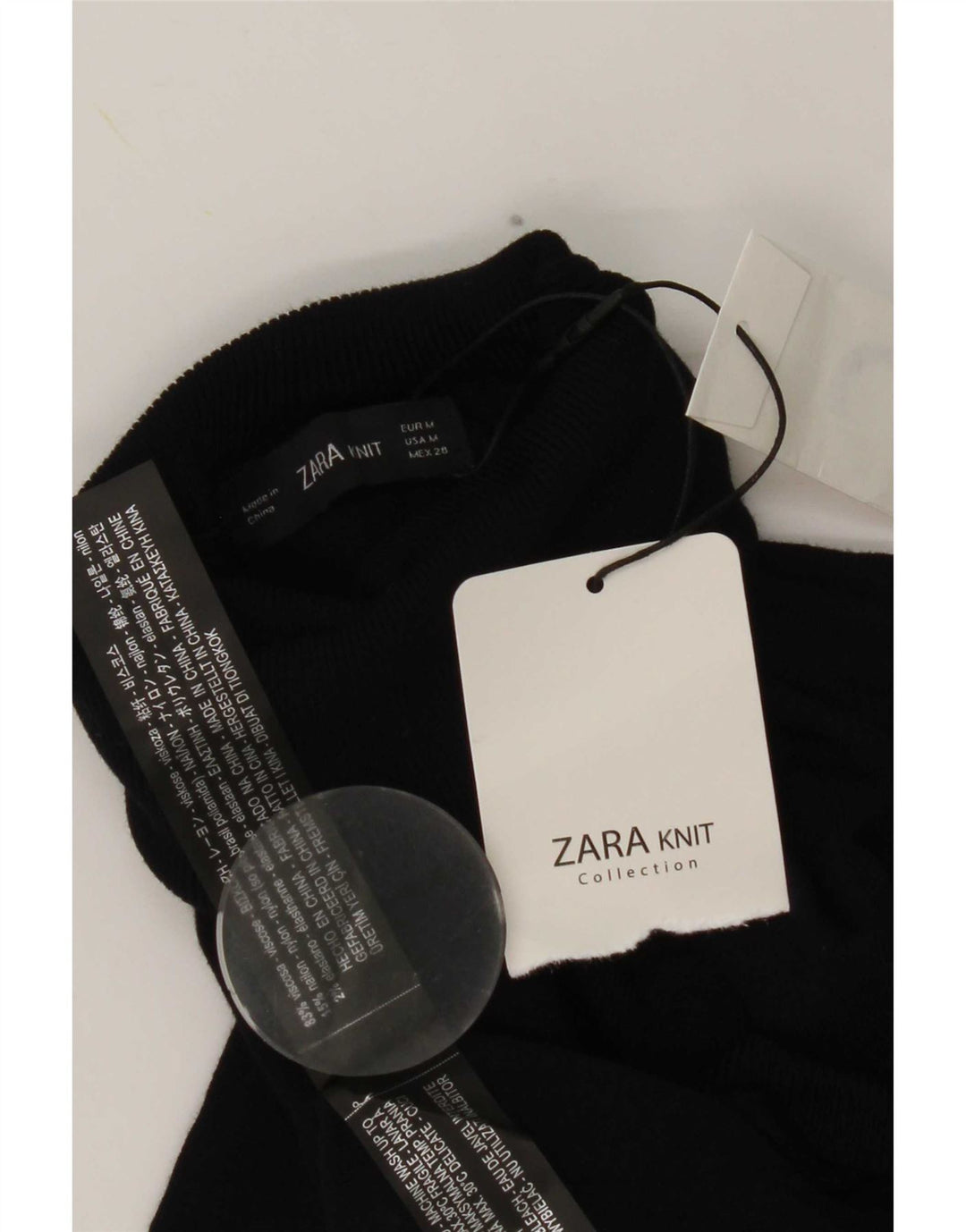 Pulover pentru femei Zara cu gât rulat UK 12 Medium Bleumarin Viscoză