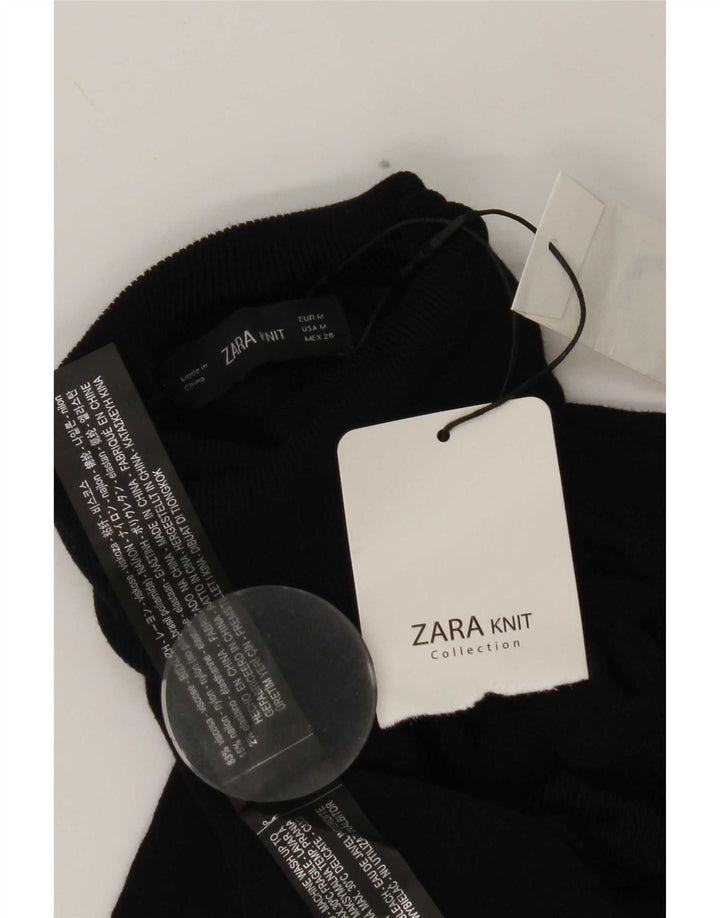 Pulover pentru femei Zara cu gât rulat UK 12 Medium Bleumarin Viscoză