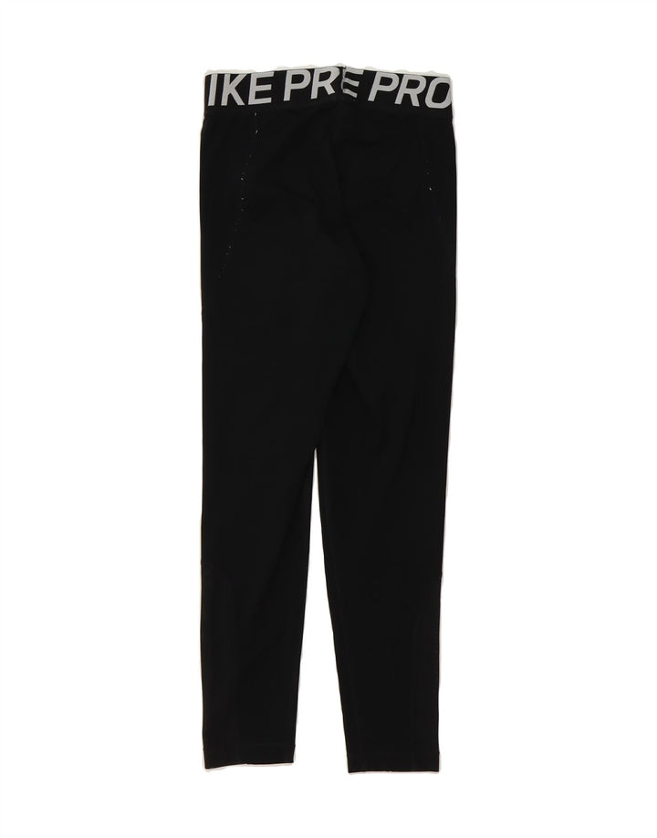 NIKE Womens Dri Fit Graphic Leggings UK 10 Small Black Polyester Vintage Nike and Second-Hand Nike from Messina Hembry 