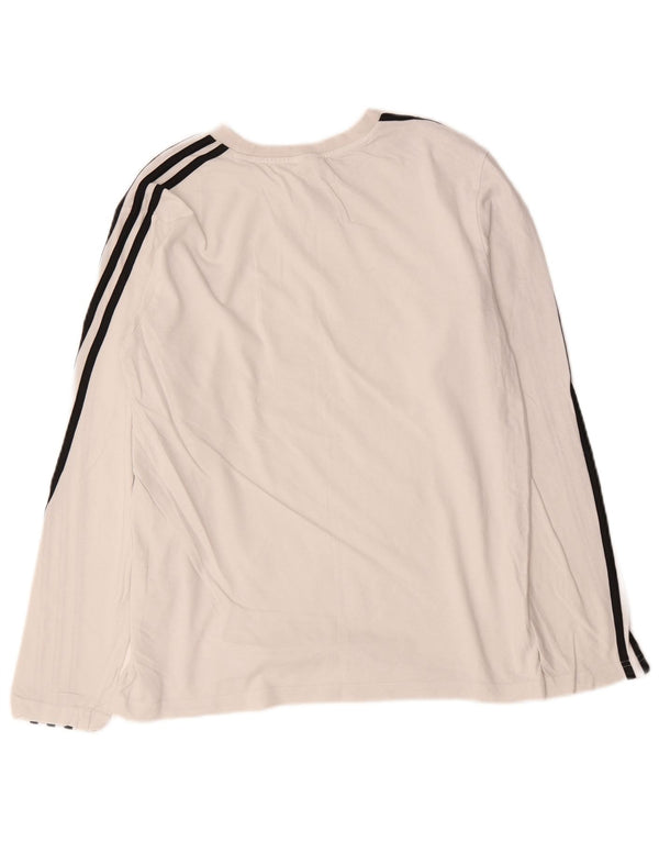 Top pentru femei Adidas cu mânecă lungă UK 16/18, mare, alb, bumbac