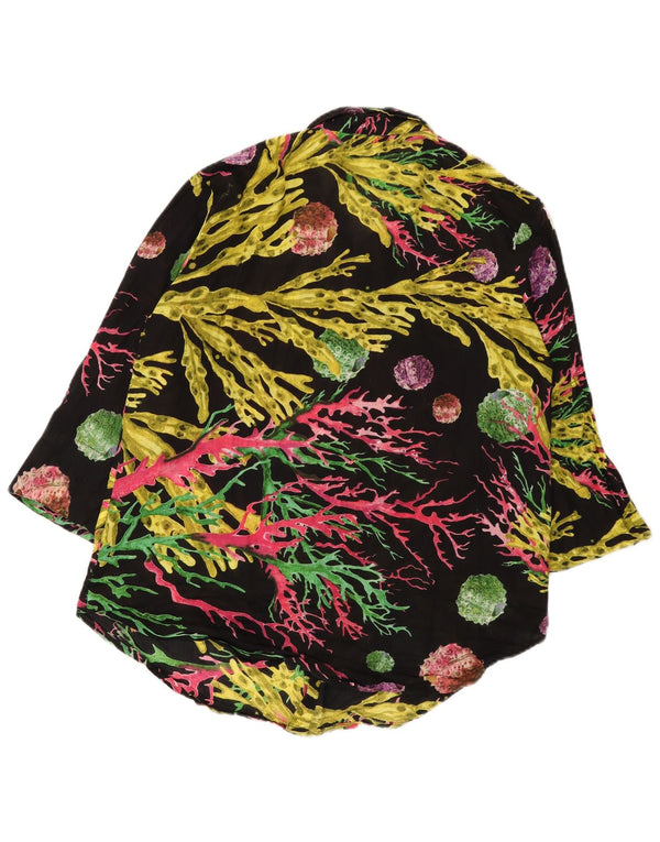 Bluză cămașă pentru femei Antica Sartoria cu mâneci 3/4 UK 14 Medium Black Floral