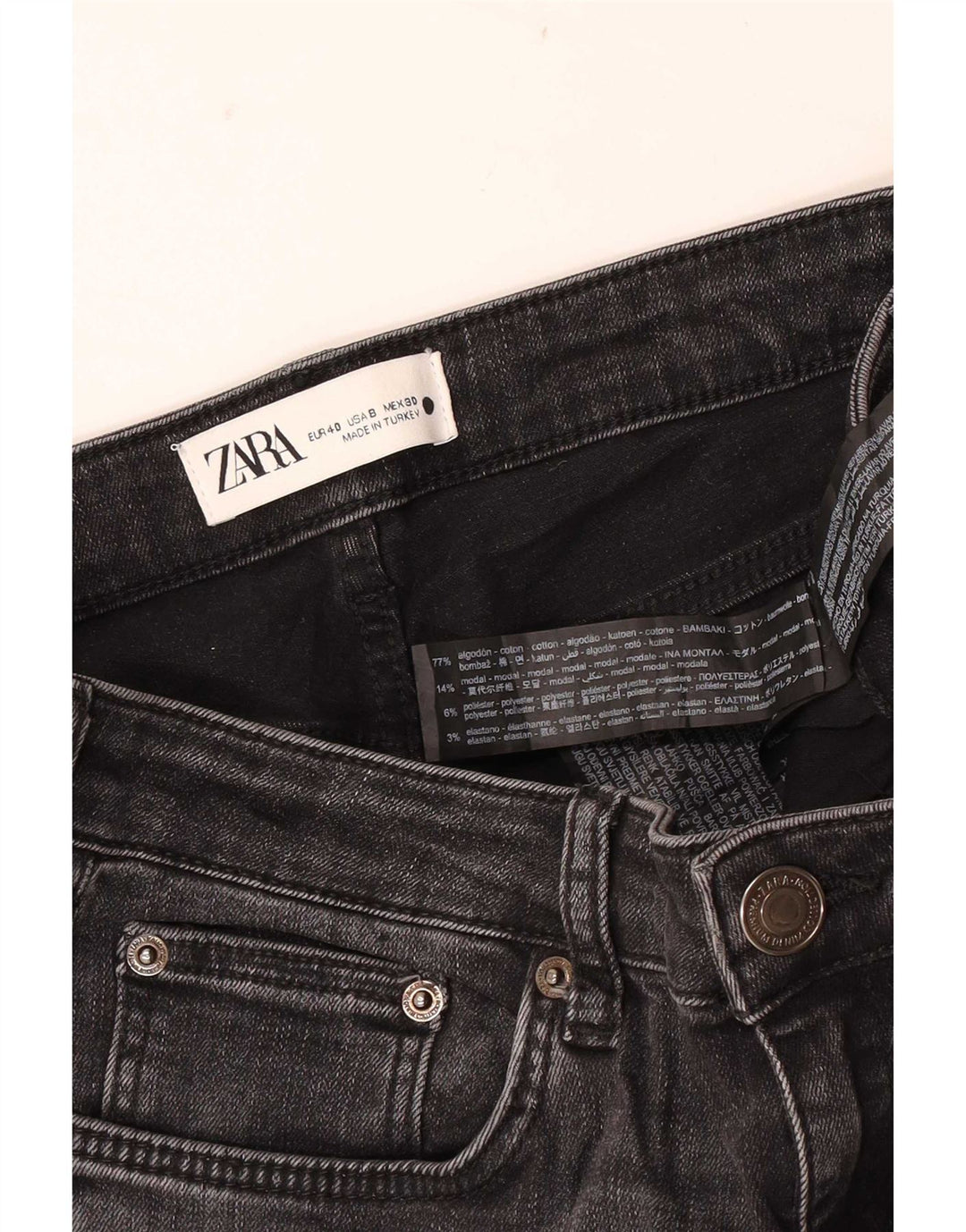 Blugi slim pentru femei Zara EU 40 Medium W30 L28 Bumbac negru