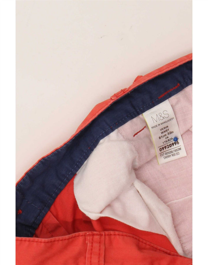 Pantaloni scurți cargo pentru bărbați Marks & Spencer W32, bumbac roșu mediu