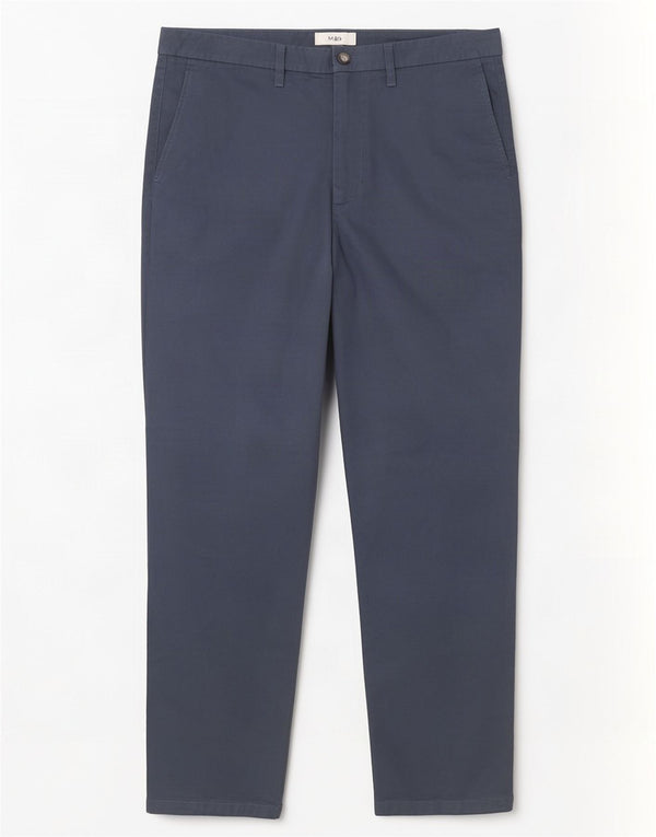Pantaloni chino pentru bărbați Marks & Spencer, cu ajustare normală, L38 L31, bumbac albastru