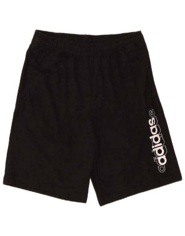 Pantaloni scurți sport grafic Adidas pentru bărbați, bumbac mediu negru