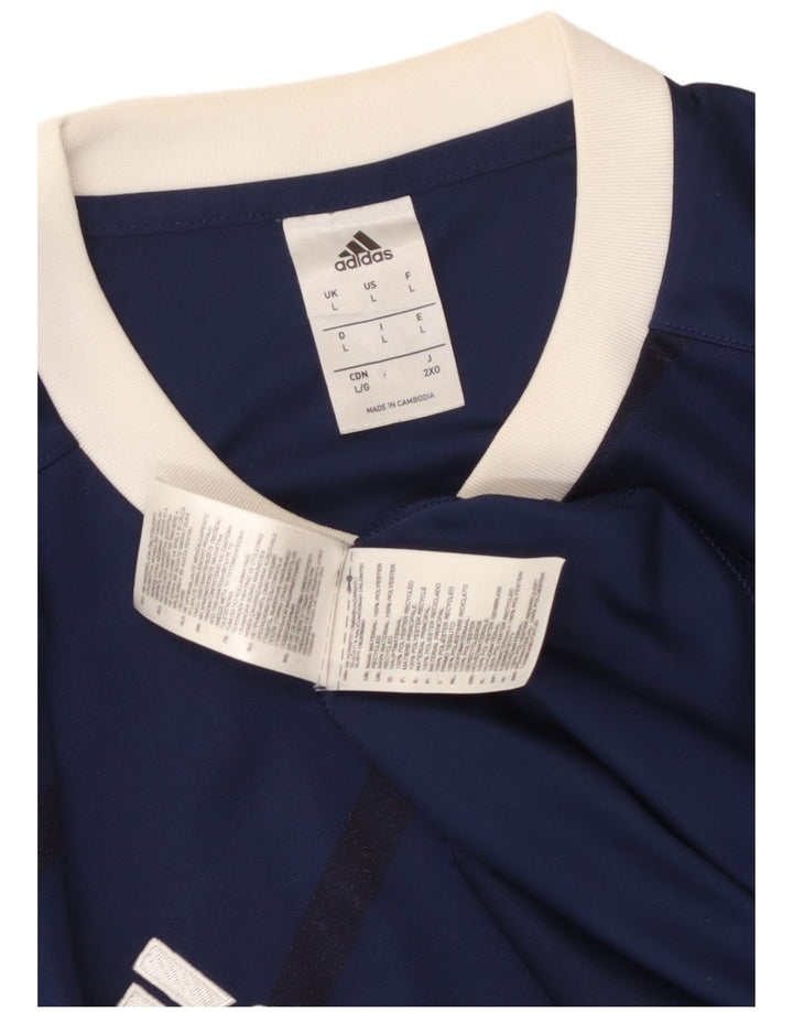 Tricou pentru bărbați Adidas Top mare bleumarin cu dungi din poliester