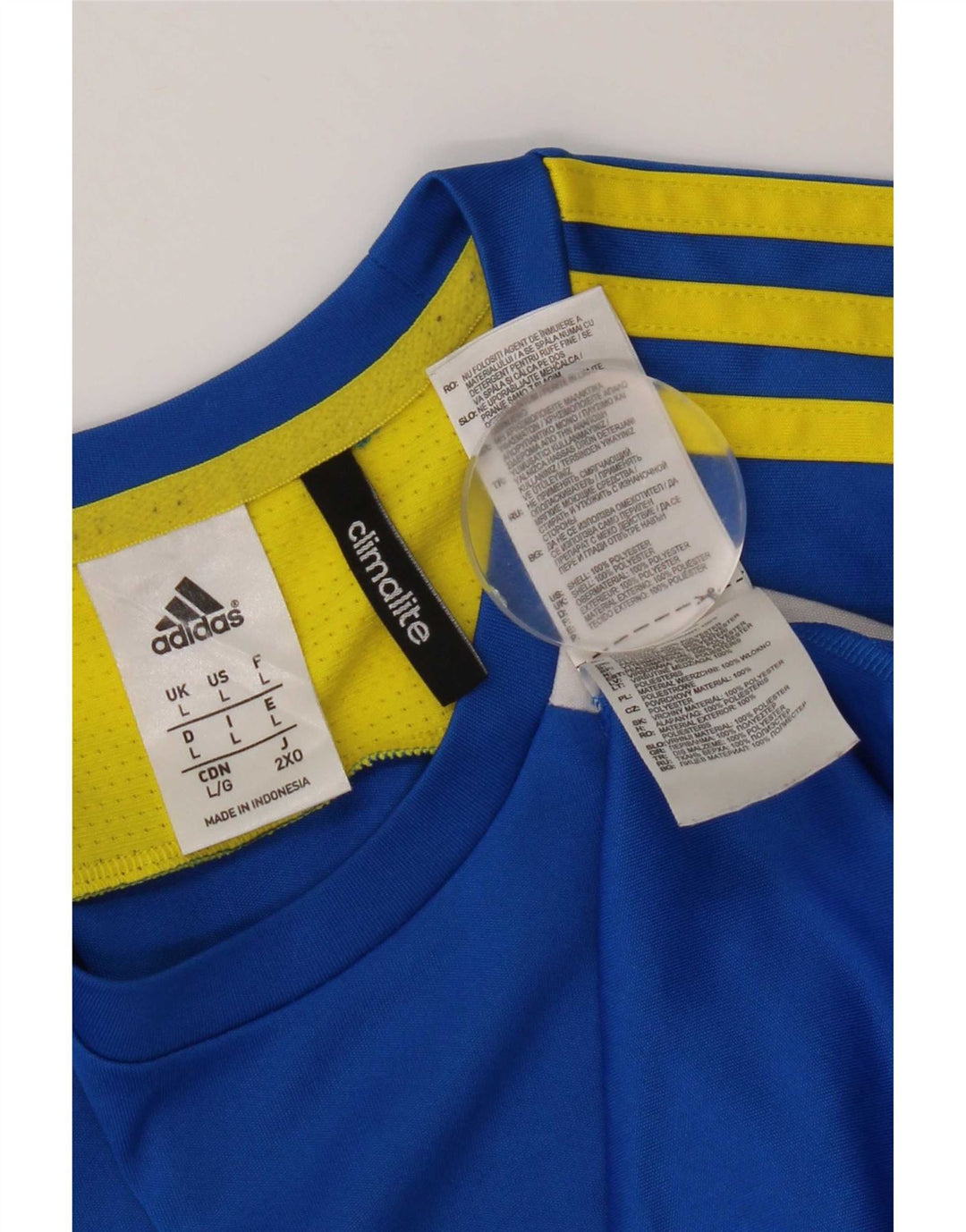 Tricou Adidas Climalite pentru bărbați Top mare, albastru, poliester color bloc