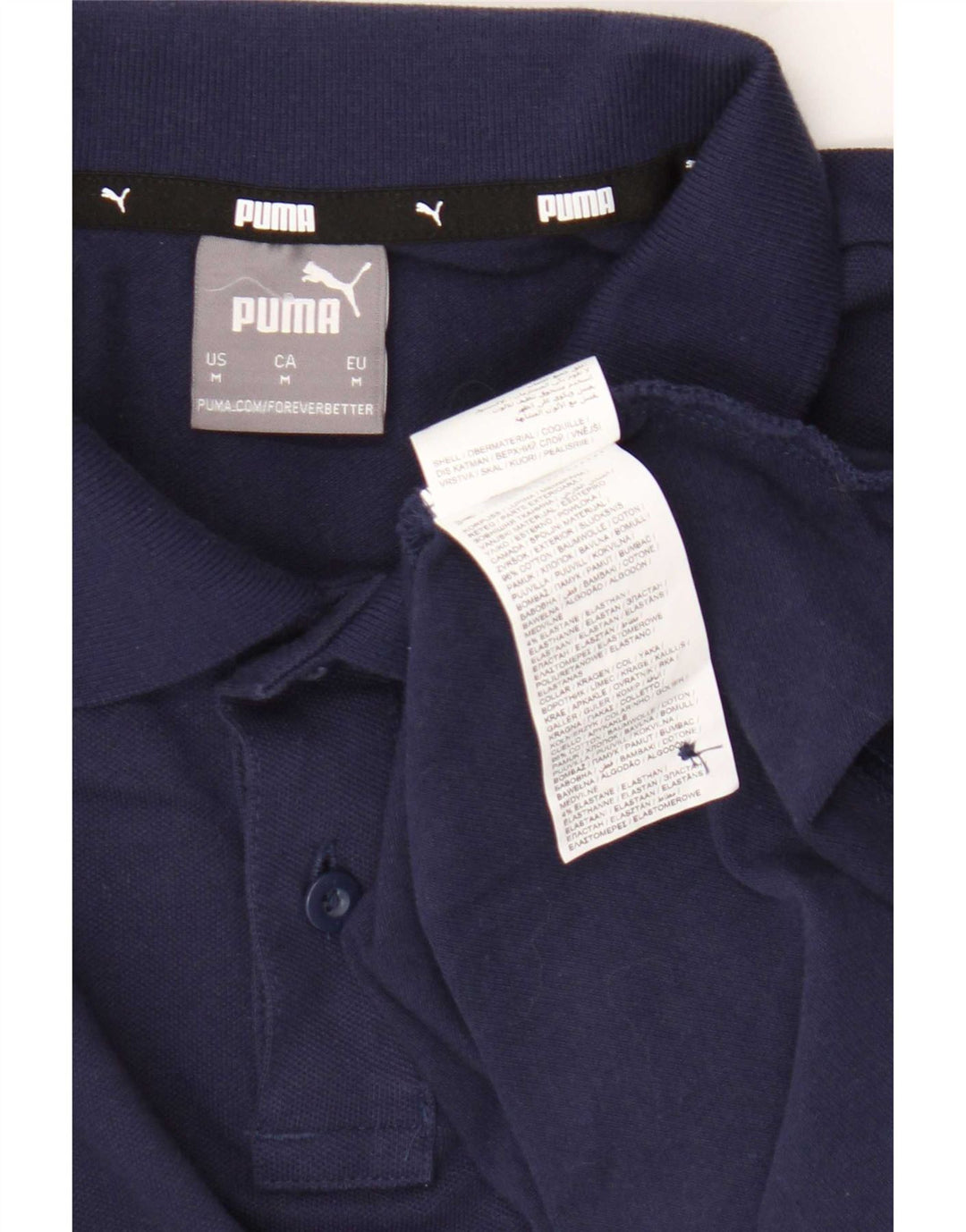 Tricou polo Puma pentru bărbați, bumbac, albastru bleumarin mediu