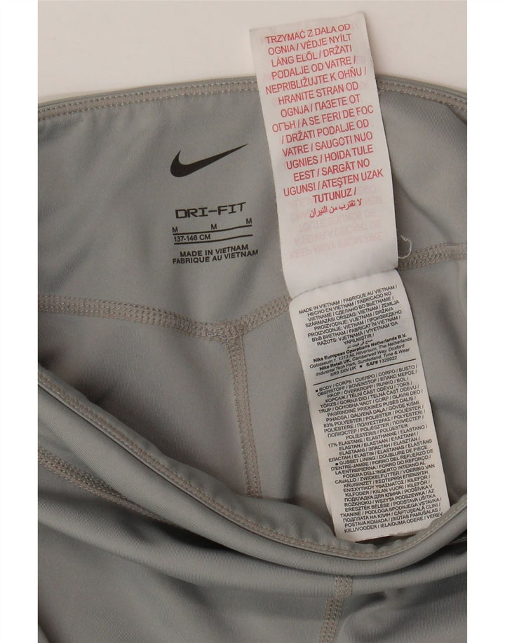 Leggings Dri Fit NIKE pentru fete 10-11 ani, gri mediu, poliester color bloc