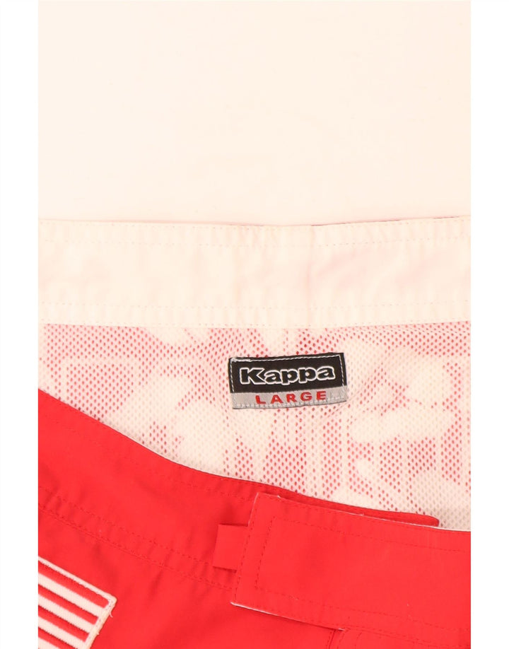 Pantaloni scurți de înot cu grafică pentru bărbați Kappa, poliester floral, roșu, mare
