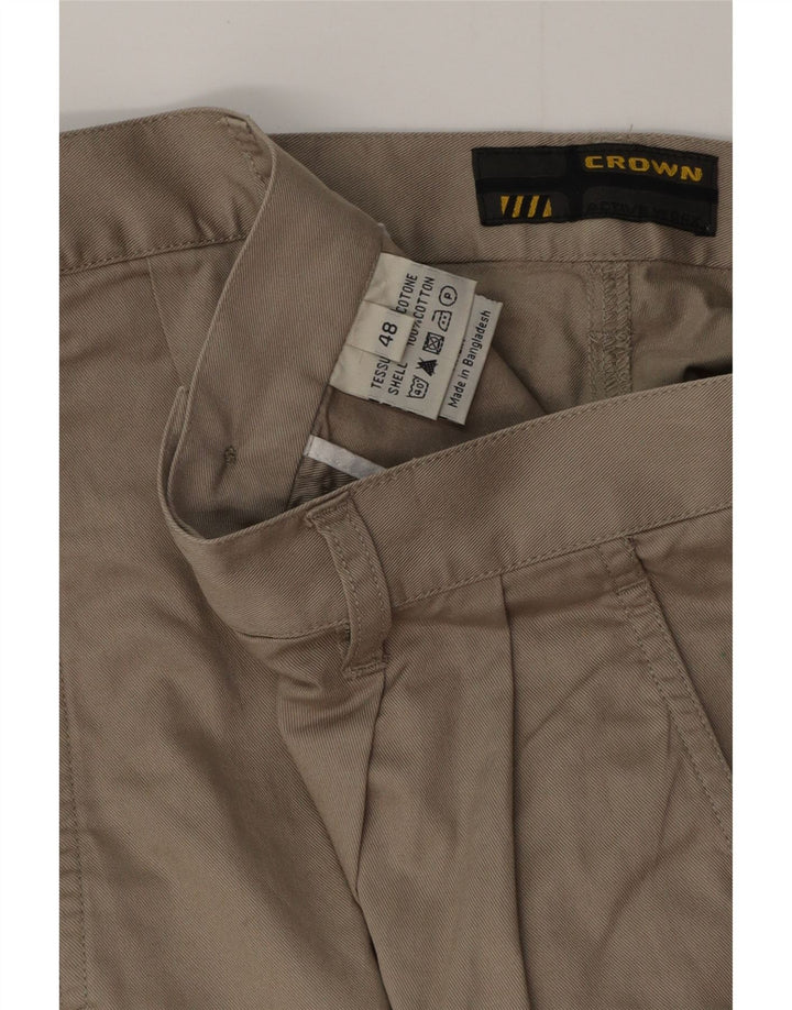 CROWN Pantaloni scurți chino pentru bărbați IT 48 Medium W32 Bej Bumbac
