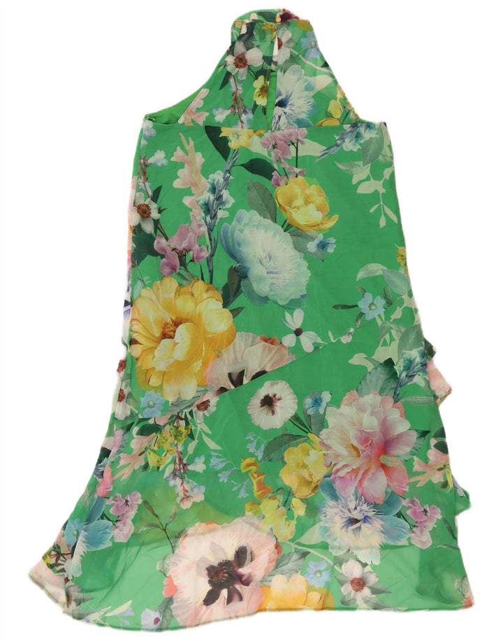 Lipsy Rochie Halter pentru femei UK 12 Medium Green Floral Poliester