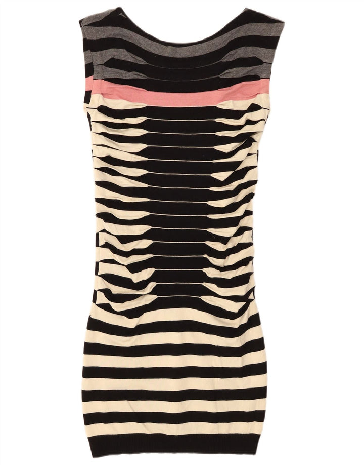 Rochie bodycon fără mâneci pentru femei Ted Baker, mărimea 2, cu dungi negre mici