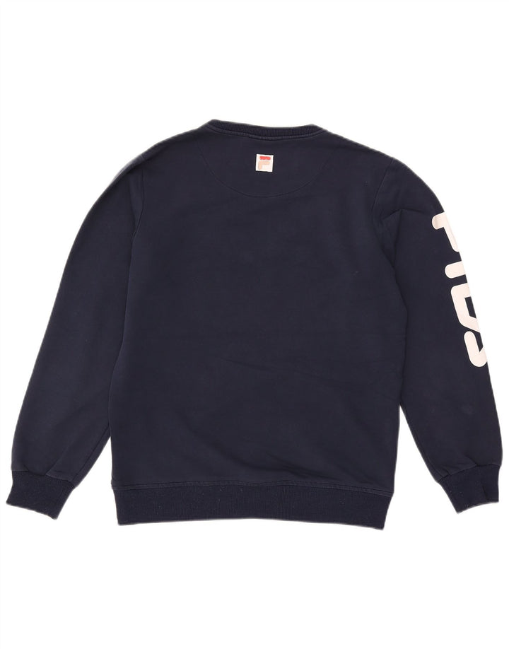 Pulover cu grafic pentru femei Fila UK 16 Poliester mare bleumarin