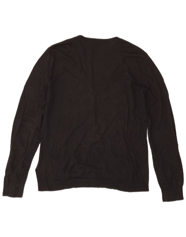 Pulover cardigan pentru femei Ralph Lauren UK 18 XL bumbac negru