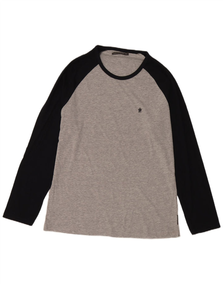 Top pentru bărbați French Connection cu mânecă lungă 2XL, gri, bumbac color bloc