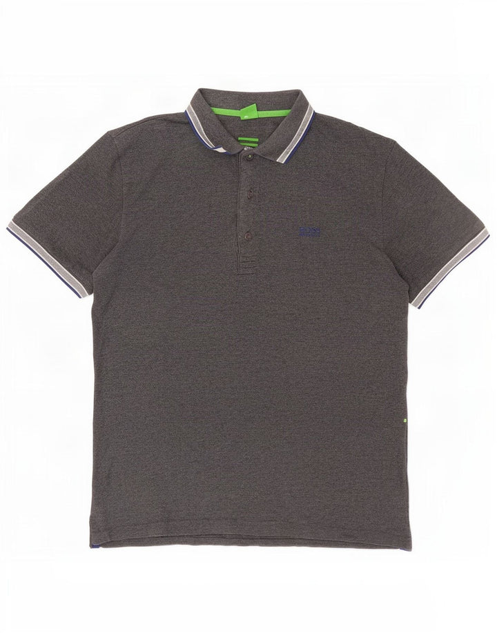 Tricou polo pentru bărbați Hugo Boss, bumbac gri mare