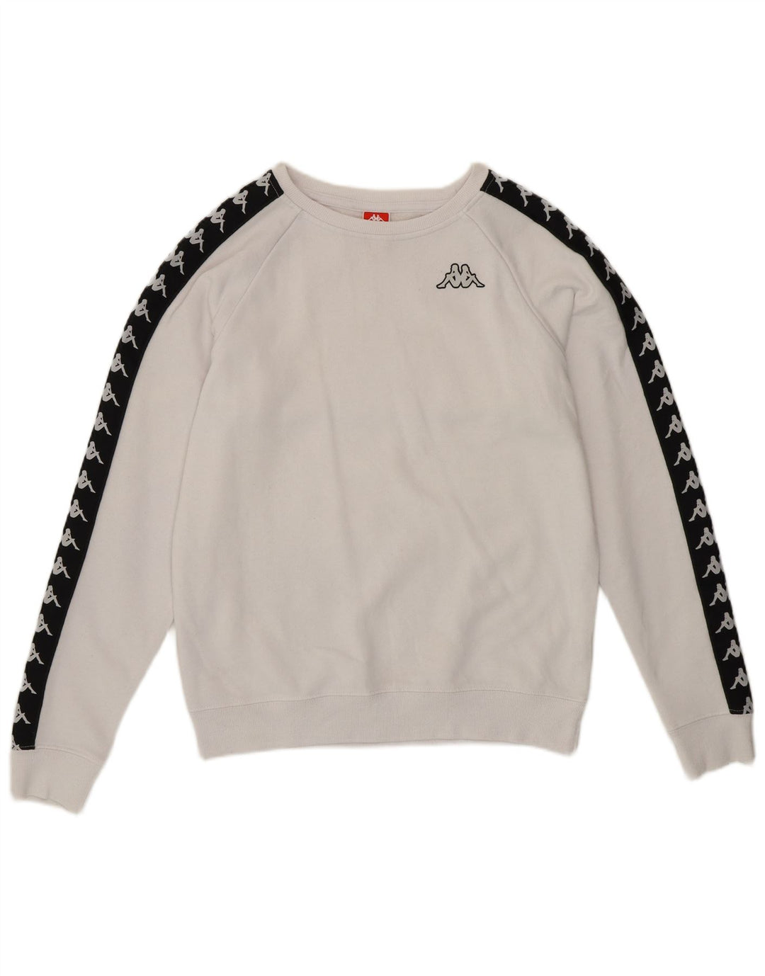 Pulover pentru damă KAPPA cu grafică pentru femei UK 14 Medium White Colorblock