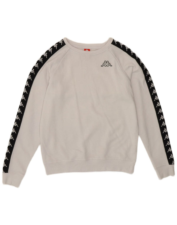 Pulover pentru damă KAPPA cu grafică pentru femei UK 14 Medium White Colorblock