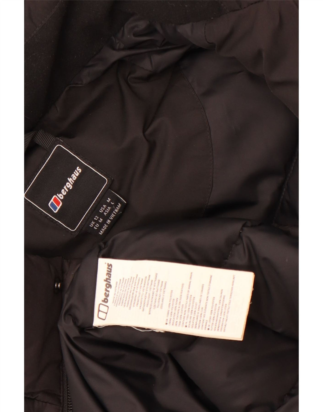 Palton căptușit cu glugă pentru femei Berghaus UK 12 Poliester mediu negru