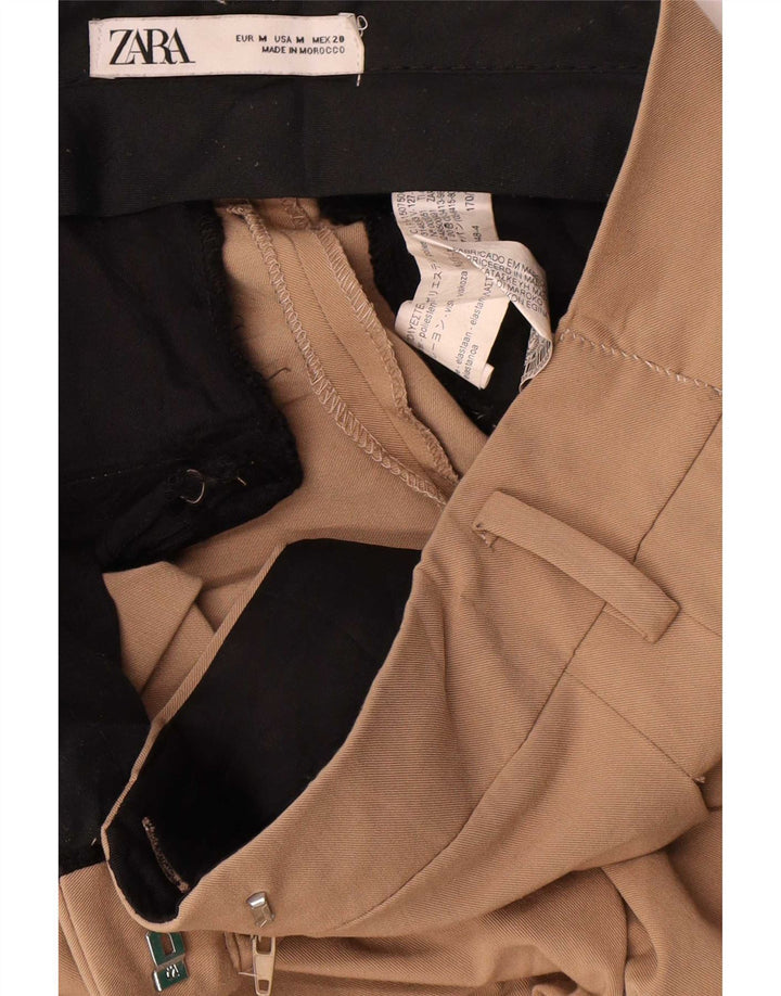 Pantaloni chino pentru femei cu picioare largi Zara Mediu L28 L30 Poliester maro