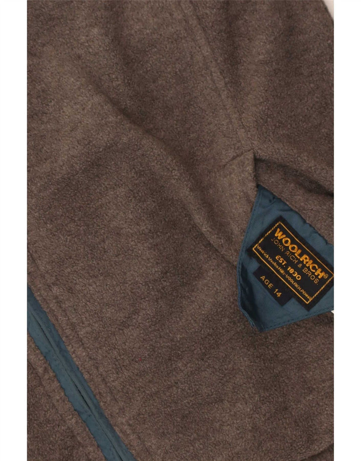 Jachetă reversibilă cu glugă Woolrich pentru băieți 13-14 ani, nailon albastru