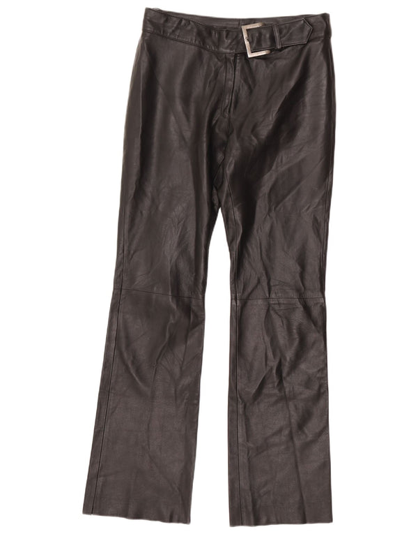 Pantaloni drepți din piele vintage pentru femei EU 38 Medium W30 L32 Negru