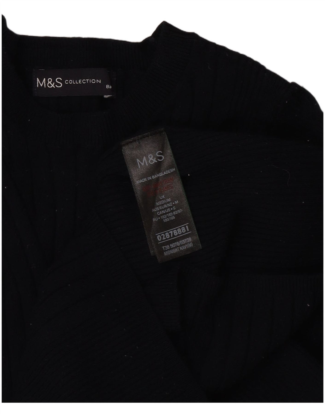 Pulover pentru femei Marks & Spencer cu decolteu cu barca UK 12 Medium Bleumarin