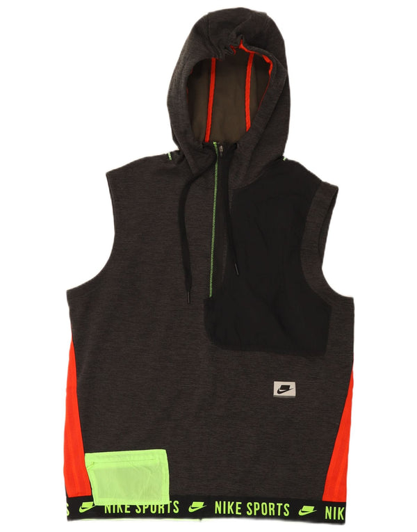Pulover Nike Graphic fără mâneci pentru bărbați, gri mediu, color block